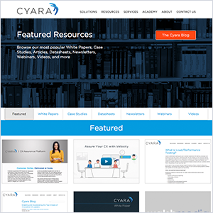 Cyara Website Resources Pages